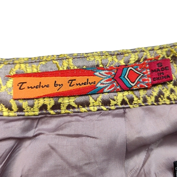 Twelve by Twelve Los Angeles Gold Snakeskin Mini Skirt Size Small - Picture 5 of 12